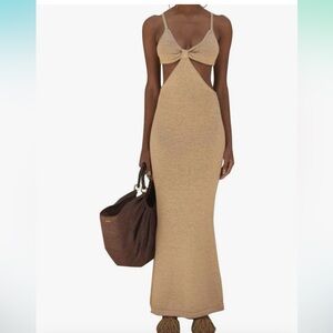 Halter Knitted Beachwear Party Cocktail Maxi Long Dress
